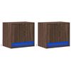 vidaXL Wall-mounted Bedside Cabinet Set of 2 Brown oak Engineered wood