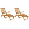 vidaXL Deck Chair Brown Solid Acacia wood Standard Adjustable Armrests