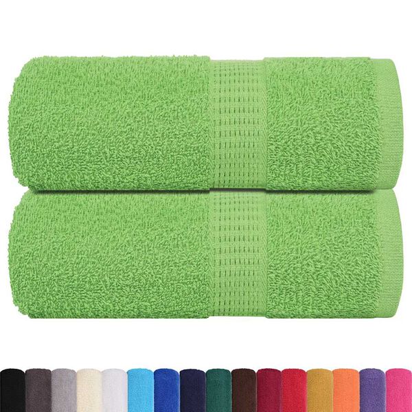 vidaXL Soap Towel Set of 2 Apple Green 100% Cotton 11.8 x 11.8 in