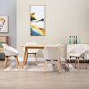vidaXL Dining Chair Set of 4 Cream Polyester, Solid wood Standard