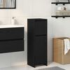 vidaXL Bathroom Cabinet with Drawer Black Oak 11.81 x 11.81 x 37.40 in
