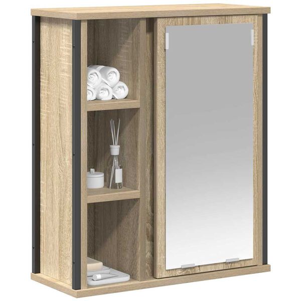 vidaXL Bathroom Wall Cabinet Sonoma oak Engineered wood Medium
