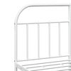 vidaXL Bed Frame White Powder-Coated Steel Full Bed Frame Rectangular