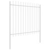vidaXL Garden Fence 8 pcs White 44.62 x 4.92 ft Powder-coated Steel