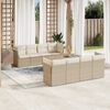 vidaXL Garden Sofa Set Beige PE rattan Large Adjustable Feet