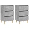 vidaXL Bed Cabinet Set of 2 Concrete Grey