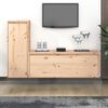 vidaXL TV Cabinet Set of 2 Natural Wood Solid Pinewood Medium