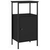 vidaXL Bedside Cabinet Set of 2 Black Engineered wood, iron Standard