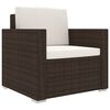 vidaXL 11 Piece Patio Lounge Set with Cushions Poly Rattan Brown