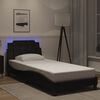 vidaXL Bed Frame with LED without Mattress "Zadar" Black 39.4"x74.8"