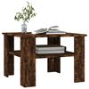 vidaXL Coffee Table Smoked Oak Engineered Wood 23.6x23.6x16.5 in