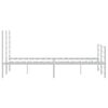 vidaXL Bed Frame White Powder-Coated Steel Double Bed Frame