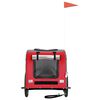 vidaXL Pet Bike Trailer Red and Grey Oxford fabric, Iron, PVC Compact