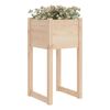 vidaXL Planter Natural Wood Solid Pine Wood Medium Decorative Inlays