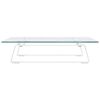 vidaXL Monitor Stand White 15.7"x13.8"x3.1" Tempered Glass and Metal
