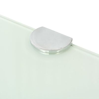 vidaXL Corner Shelf with Chrome Supports Glass White 17.7"x17.7"