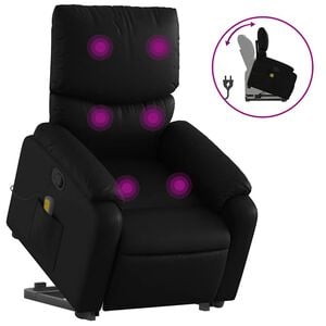 vidaXL Stand Up Massage Recliner Chair Black