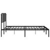 vidaXL Bed Frame Black Powder-Coated Steel Double Bed Frame