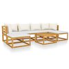 vidaXL Patio Lounge Set Cream Solid acacia wood 7 Piece Set Modular
