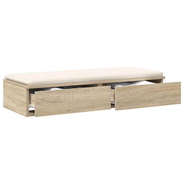 vidaXL Bed Drawers Sonoma Oak 35.43 x 14.37 x 6.50 in Engineered Wood