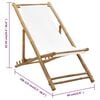 vidaXL Sun Lounger White Bamboo Medium Collapsible Folding Sun Lounger