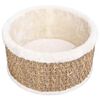 vidaXL Cat Basket Beige Flakeboard, plush, seagrass 14.2 in diameter