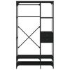 vidaXL Wardrobe Black Engineered wood, metal Large Adjustable Feet