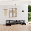 vidaXL Garden Lounge Set Black Solid Pine Wood Standard Modular