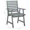 vidaXL Patio Dining Chairs 6 pcs Grey Solid Acacia Wood