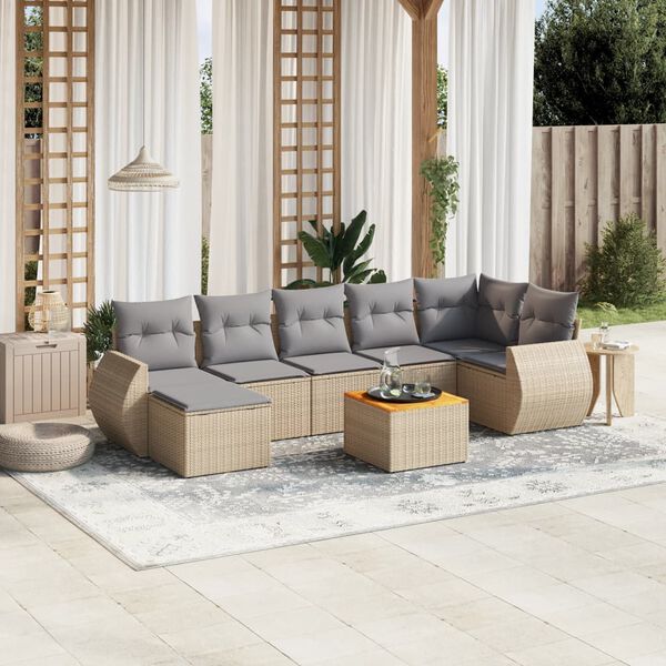 vidaXL Garden Sofa Set Beige, Light Gray