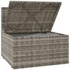 vidaXL Middle Sofa Grey PE rattan 22.4x22.4x22.0 in Adjustable Feet