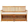 vidaXL Bench Brown Solid Acacia wood, 100% polyester Medium