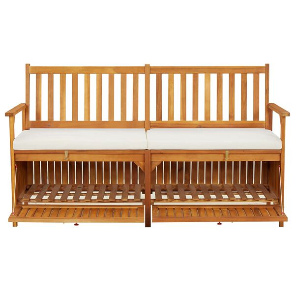 vidaXL Bench Brown Solid Acacia wood, 100% polyester Medium