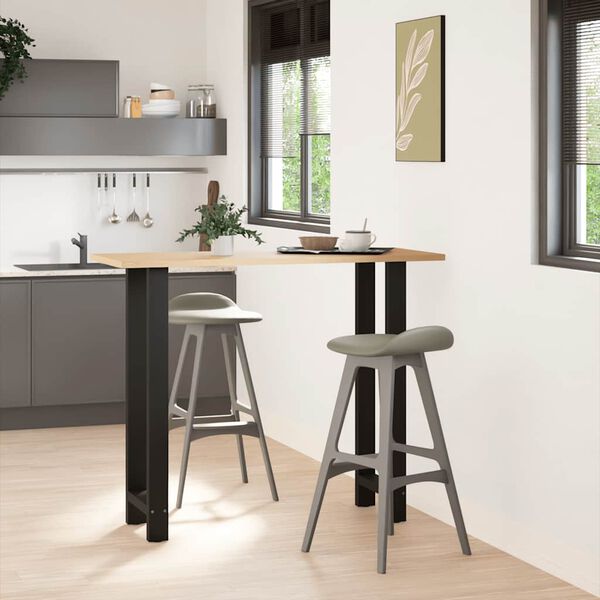 vidaXL Coffee Table Leg Set of 2 Black Powder-coated steel Standard