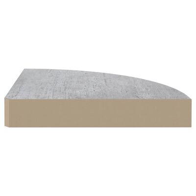 vidaXL Wall Corner Shelf Concrete Gray 9.8"x9.8"x1.4" MDF