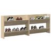 vidaXL Wall Shoe Cabinets 2 pcs Sonoma Oak 31.5"x7.1"x23.6" Engineered Wood