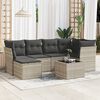 vidaXL Garden Sofa Set Light grey PE Rattan 7 Piece Set Modular