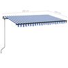 vidaXL Retractable Awning Blue and White