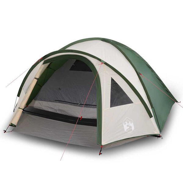vidaXL Camping Tent Dome 4-Person Green Waterproof