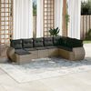 vidaXL Garden Sofa Set Grey PE rattan Medium Modular Garden Sofa Set