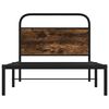 vidaXL Bed Frame Smoked Oak Steel, Engineered Wood Single Bed Frame
