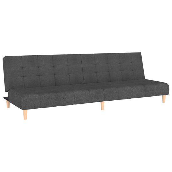vidaXL Sofa Bed Dark Gray Polyester 2-Seater