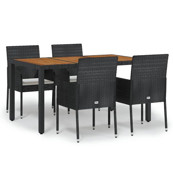 vidaXL Garden Dining Set Black
