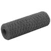 vidaXL Chicken Wire Fence Steel with PVC Coating 82.0x1.6' Grey