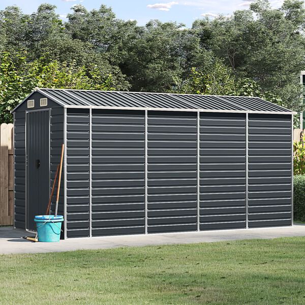 vidaXL Garden Shed Anthracite Galvanized steel Large Garden Shed