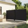 vidaXL Retractable Side Awning Black 100% polyester with PU coating
