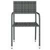 vidaXL Garden Dining Set Black, Grey Steel, PE Rattan Medium Stackable