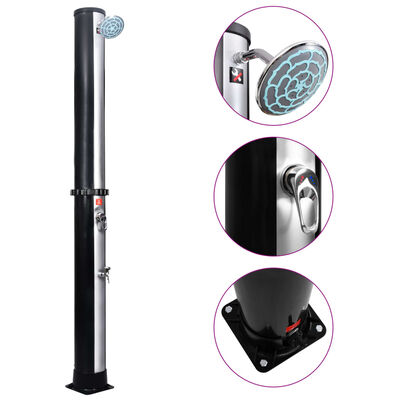 vidaXL Outdoor Solar Shower with Shower Head and Faucet 10.6 gal