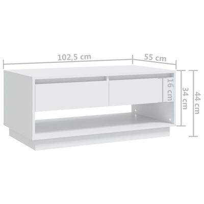 vidaXL Coffee Table White 40.4"x21.7"x17.3" Engineered Wood