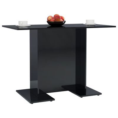 vidaXL Dining Table High Gloss Black 43.3"x23.6"x29.5" Chipboard